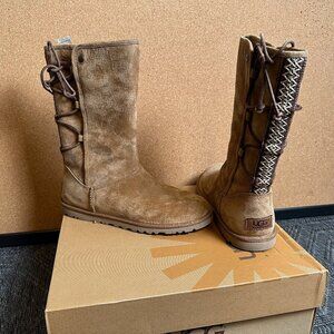 Ugg Lace Up Tasman Tall Boot in Tan Brown Women's Size 7